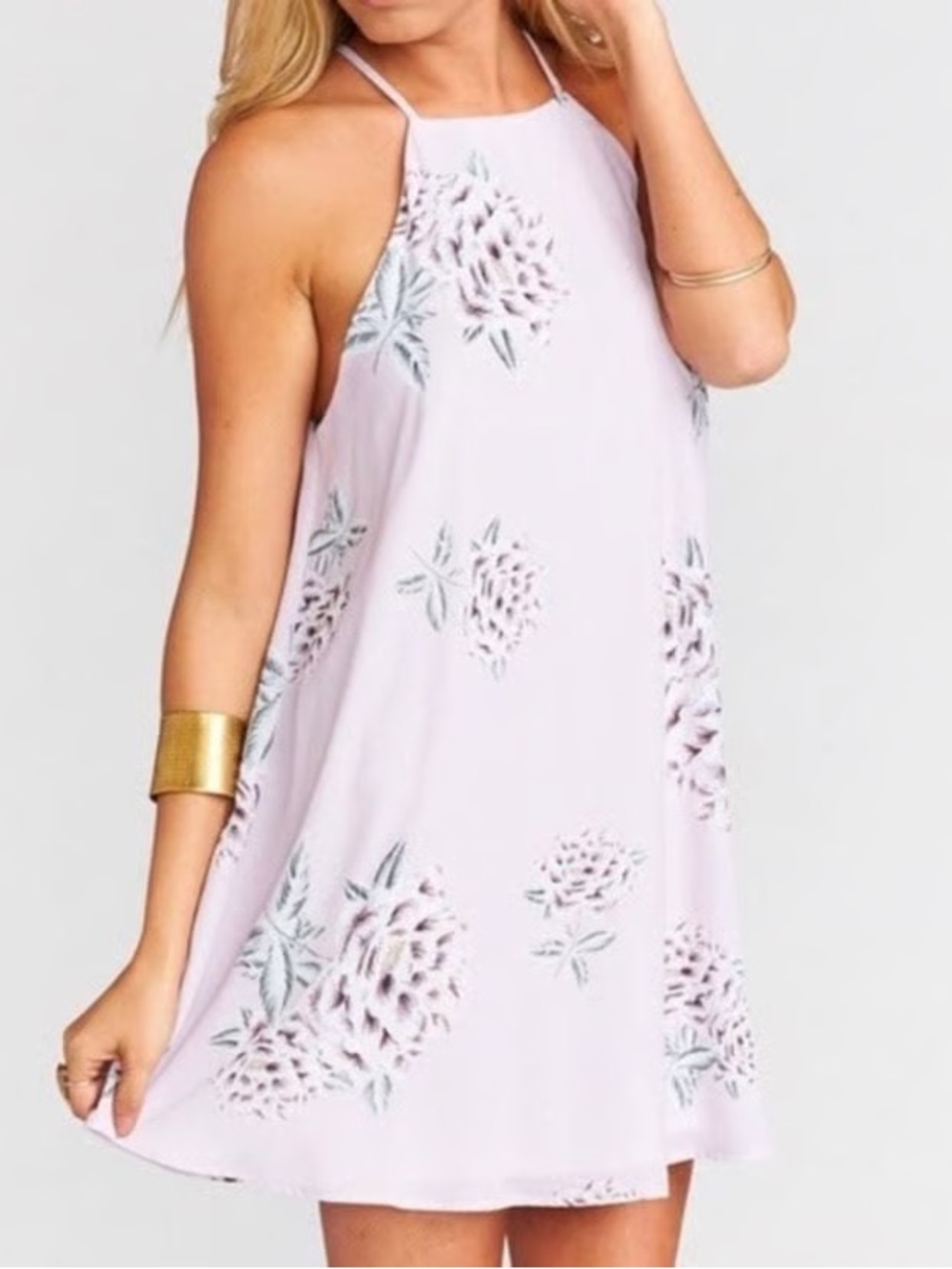 Show Me Your MuMu Lilac Floral Gomez Mini Dress Women's Size Medium Flowy